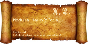 Moduna Maurícia névjegykártya